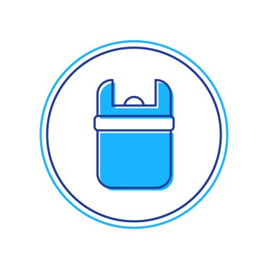 Doldurulmuş çöp kutusu simgesi beyaz arkaplanda izole edildi. Çöp kutusu tabelası. Sepet simgesini geri dönüştür. Ofis çöpü ikonu. Vektör