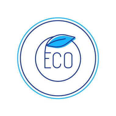 Afiş, etiket, etiket, eko yeşil sağlıklı yiyecek ikonu için beyaz arka planda izole edilmiş logo. Organik ürün. Sağlıklı yemek etiketi. Vektör