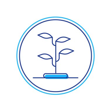 Beyaz arkaplanda izole edilmiş ana hatlı filizlenme simgesi. Tohum ve tohum. İşaret bırakıyor. Yaprak doğası. Vektör