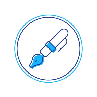 Doldurulmuş dolmakalem ucu simgesi beyaz arkaplanda izole edildi. Kalem aleti işareti. Vektör