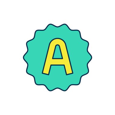 Sınav kağıdında beyaz arkaplanda A + dereceli simge izole edildi. Sınav kağıdı, sınav ya da araştırma konsepti. Sınav ya da sınav. Vektör