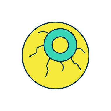 Doldurulmuş göz simgesi beyaz arkaplanda izole edildi. Mutlu Cadılar Bayramı Partisi. Vektör