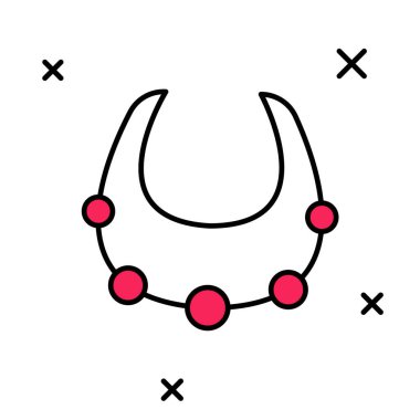 Doldurulmuş kolye simgesi beyaz arkaplanda izole edildi. Vektör