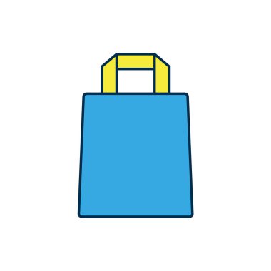 Doldurulmuş kağıt poşet ikonu beyaz arka planda izole edilmiş. Paket işareti. Vektör