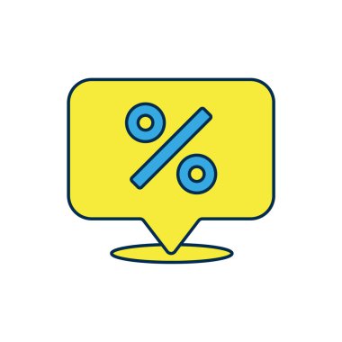 Doldurulmuş İndirim yüzde etiketi simgesi beyaz arkaplanda izole edildi. Etiket alışverişi. Özel teklif işareti. İndirim kuponları sembolü. Vektör