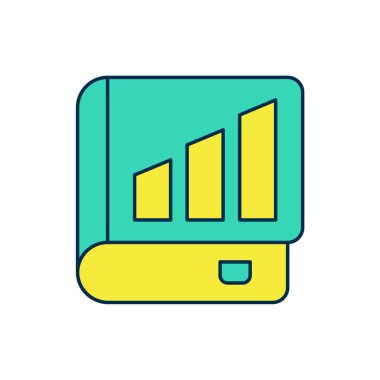 Doldurulmuş Finansal Kitap simgesi beyaz arka planda izole edildi. Vektör