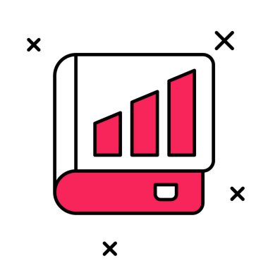 Doldurulmuş Finansal Kitap simgesi beyaz arka planda izole edildi. Vektör