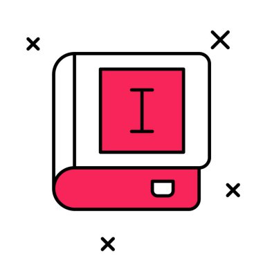 Doldurulmuş Kitap simgesi beyaz arkaplanda izole edildi. İlk cilt. Vektör