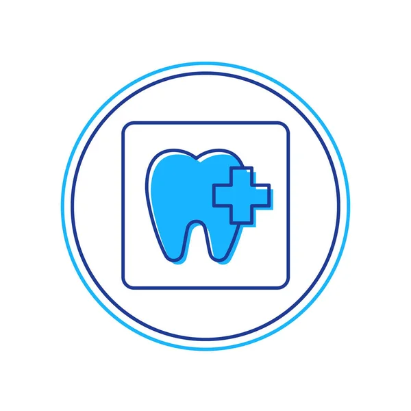 Filled Outline Dental Clinic Location Icon Isolated White Background Vector — Stock vektor