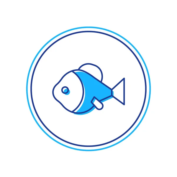 Filled Outline Fish Icon Isolated White Background Vector — 图库矢量图片