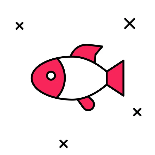 Filled Outline Fish Icon Isolated White Background Vector — 图库矢量图片