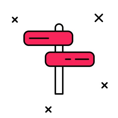 Ana hatlı trafik levhası. Beyaz arkaplanda sinyal simgesi izole edildi. İşaretçi sembolü. İzole sokak bilgi levhası. Yön tabelası. Vektör