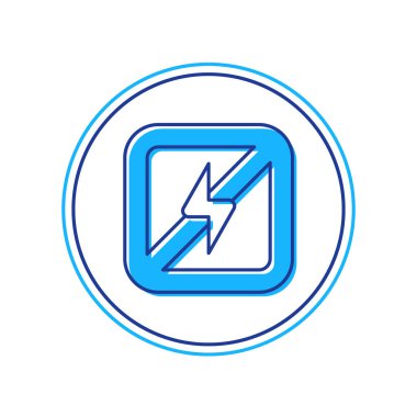 Beyaz arka planda izole edilmiş yıldırım simgesi yok. Elektrik yok. Vektör