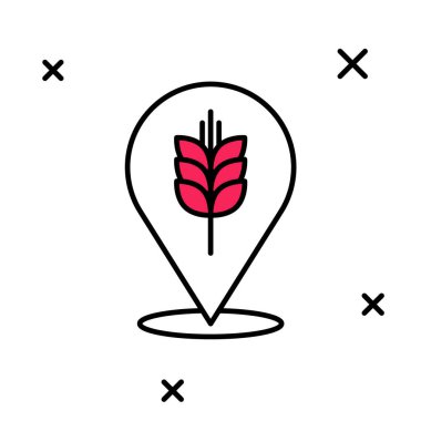 Pirinç, buğday, mısır, yulaf, çavdar ve beyaz arka planda izole edilmiş arpa ikonu ile kaplanmış mısır gevrekleri. Buğday ekmeği sembolleri. Vektör