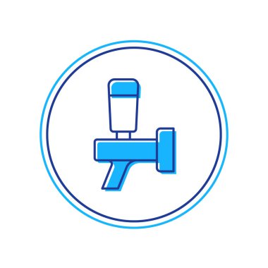 Doldurulmuş bira tıklama simgesi beyaz arkaplanda izole edildi. Vektör