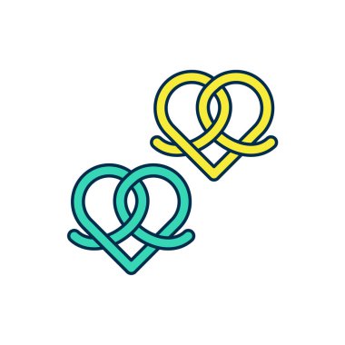 Doldurulmuş simge simgesi beyaz arkaplanda izole edildi. Alman konforlu yemek hamur işi. Oktoberfest festivali. Vektör