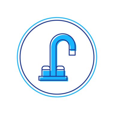 Doldurulmuş su musluğu simgesi beyaz arkaplanda izole edildi. Vektör