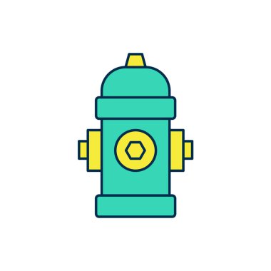 Beyaz arkaplanda izole edilmiş ana hatlı yangın musluğu simgesi. Vektör