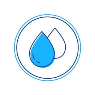 Doldurulmuş ana hatlı su bırakma simgesi beyaz arkaplanda izole edildi. Vektör