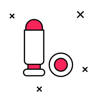 Doldurulmuş kurşun ikonu beyaz arkaplanda izole edildi. Vektör