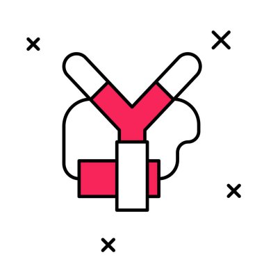 Doldurulmuş Sapan simgesi beyaz arkaplanda izole edildi. Vektör