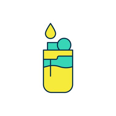 Doldurulmuş Aydınlık simgesi beyaz arkaplanda izole edildi. Vektör