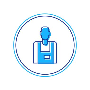 Doldurulmuş ana hat satıcı simgesi beyaz arkaplanda izole edildi. Vektör