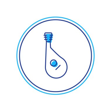 Beyaz arka planda izole edilmiş Ukrayna geleneksel müzik enstrümanı bandura ikonu. Vektör