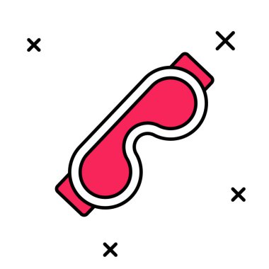 Doldurulmuş Göz Maskesi simgesi beyaz arkaplanda izole edildi. Uyku maskesi. Vektör