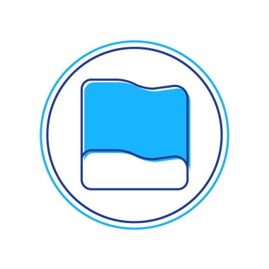 Beyaz arkaplanda izole edilmiş ana hatlı dikdörtgen yastık simgesi. Yastık tabelası. Ortopedik yastık. Vektör