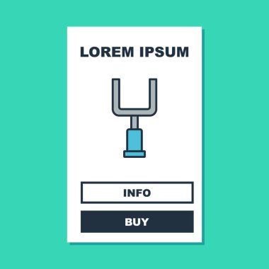 Doldurulmuş Amerikan futbolu kale direği ikonu turkuaz arka planda izole edilmiş. Vektör