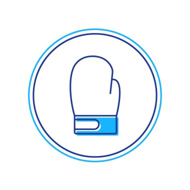 Doldurulmuş boks eldiveni simgesi beyaz arkaplanda izole edildi. Vektör