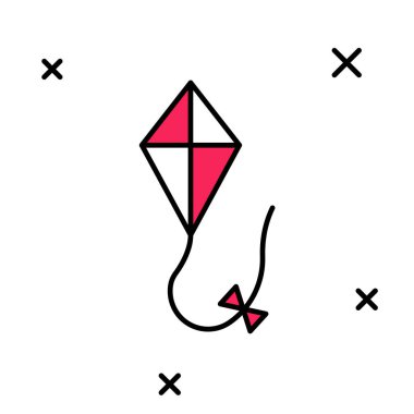 Doldurulmuş Kite simgesi beyaz arkaplanda izole edildi. Vektör