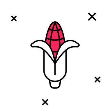 Doldurulmuş Corn simgesi beyaz arkaplanda izole edildi. Vektör