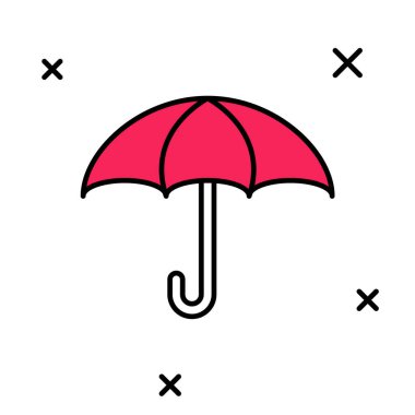 Doldurulmuş Umbrella simgesi beyaz arkaplanda izole edildi. Sigorta konsepti. Su geçirmez ikon. Koruma, güvenlik, güvenlik kavramı. Vektör