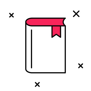 Doldurulmuş Kitap simgesi beyaz arkaplanda izole edildi. Vektör