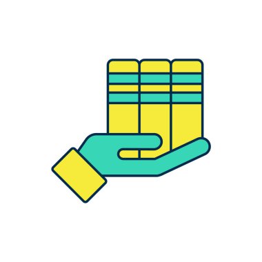 Doldurulmuş Kitap bağış simgesi beyaz arkaplanda izole edildi. Vektör