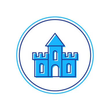 Doldurulmuş Kum Kalesi simgesi beyaz arkaplanda izole edildi. Vektör