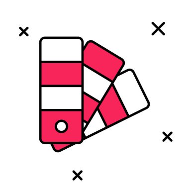 Doldurulmuş Renk Palet Rehberi simgesi beyaz arkaplanda izole edildi. Vektör