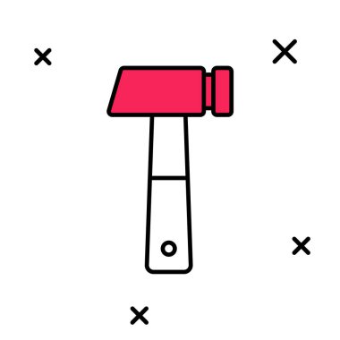 Doldurulmuş Çekiç simgesi beyaz arkaplanda izole edildi. Tamir için bir araç. Vektör