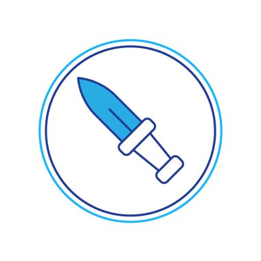 Hançer simgesi beyaz arkaplanda izole edildi. Bıçak ikonu. Keskin bıçaklı kılıç. Vektör