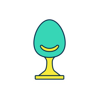 Doldurulmuş Armchair simgesi beyaz arkaplanda izole edildi. Vektör