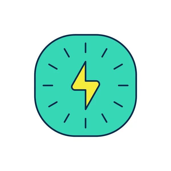 Filled Outline Lightning Bolt Icon Isolated White Background Flash Sign — 图库矢量图片