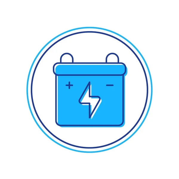 Filled Outline Car Battery Icon Isolated White Background Accumulator Battery — 图库矢量图片