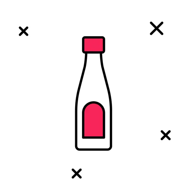 Заполненный Очертания Бутылка Воды Иконка Изолированы Белом Фоне Знак Напитка — стоковый вектор