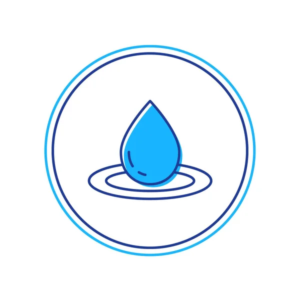 Esquema Rellenado Icono Gota Agua Aislado Sobre Fondo Blanco Vector — Archivo Imágenes Vectoriales