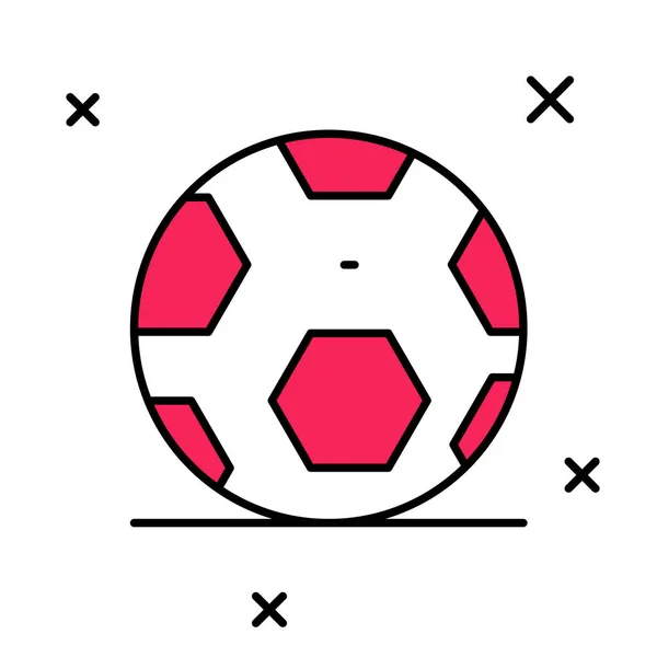 Filled Outline Soccer Football Ball Icon Isolated White Background Sport — Stock vektor