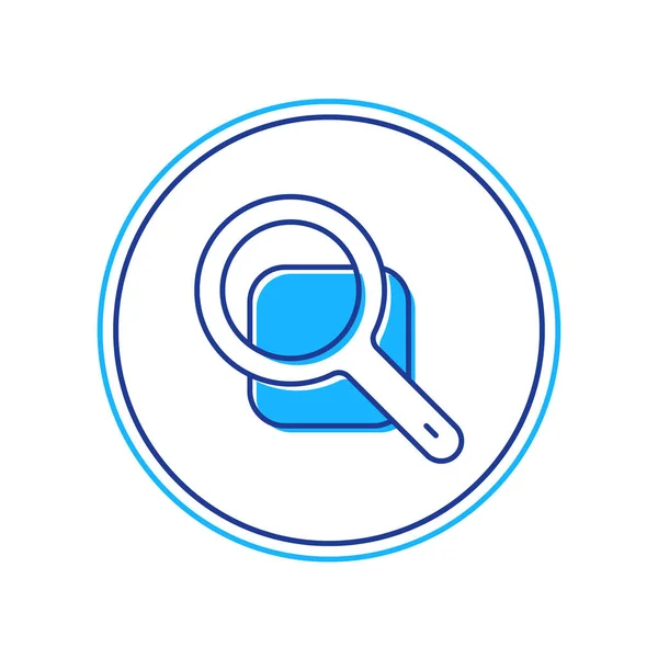 Filled Outline Magnifying Glass Icon Isolated White Background Search Focus — Stock Vector
