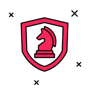 Doldurulmuş satranç simgesi beyaz arkaplanda izole edildi. İş stratejisi. Oyun, yönetim, finans. Vektör