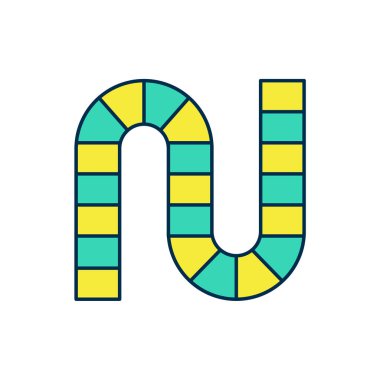 Doldurulan ana hat oyun simgesi beyaz arkaplanda izole edildi. Vektör